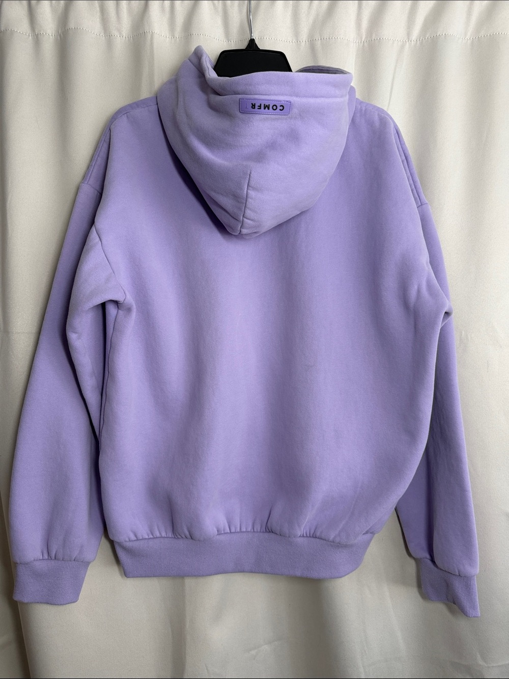 Comfrt Cozy Pastel Lavender Hoodie Heavy Cotton Oversize Sweatshirt Medium - Picture 3 of 9